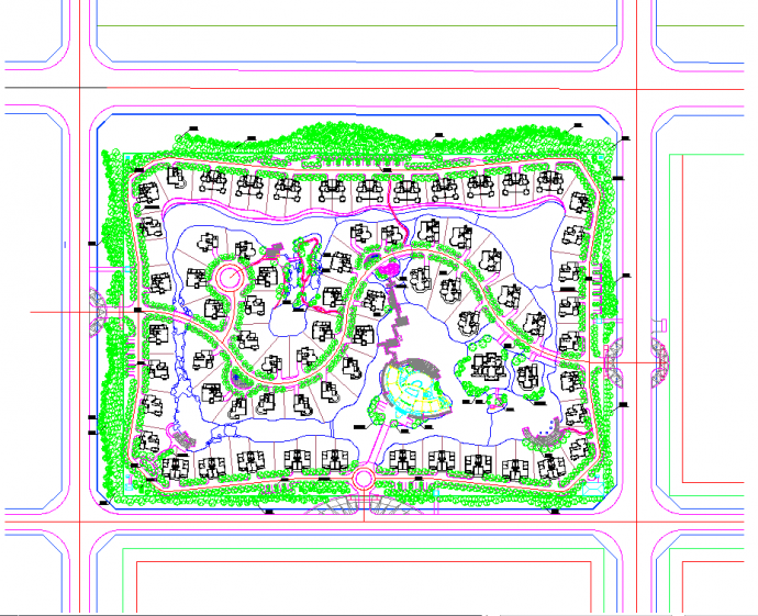 某地区大型现代别墅区规划总平面图_图1