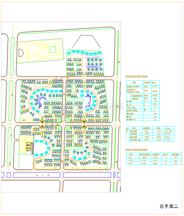 某地大型别墅区规划总平面图（共2张）-图二