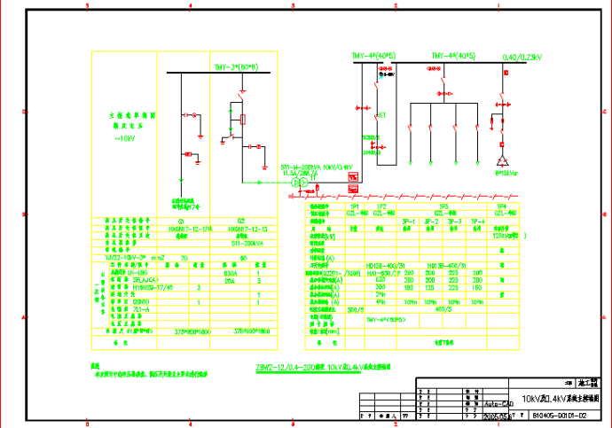工业厂房10KV欧式箱变电气图（含设计说明）_图1