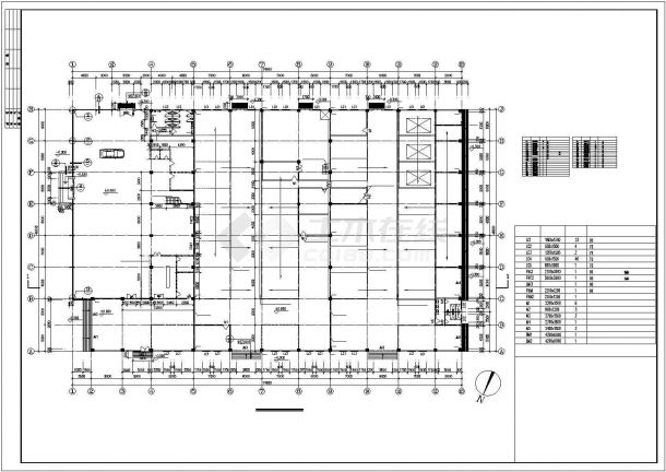 某市带夹层汽车厂房建筑设计施工图纸-图二
