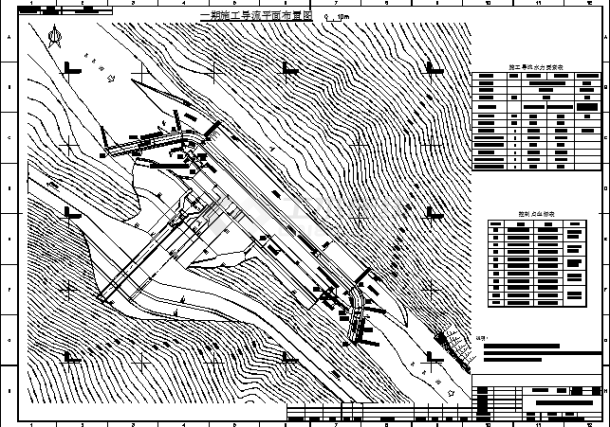 某水电站枢纽一期导流平面布置图-图一