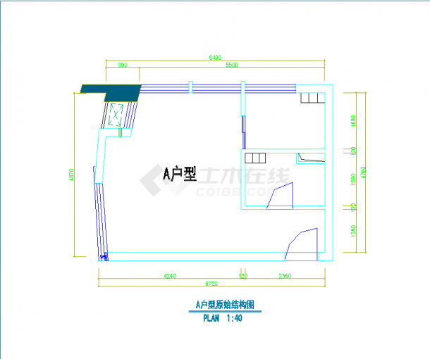 某地区某住宅户型施工图（共3张）-图一