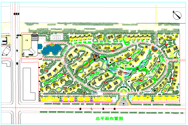 某地区大型多层小区总平面布置图（详细）-图一