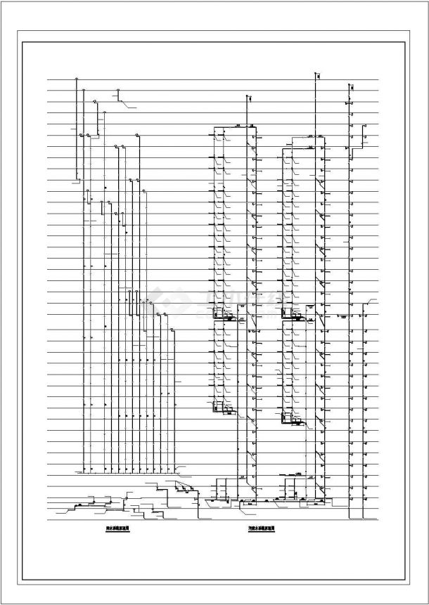 [贵州]50000㎡三十五层观光大厦给排水施工图（大空间智能灭火雨水回用）-图二