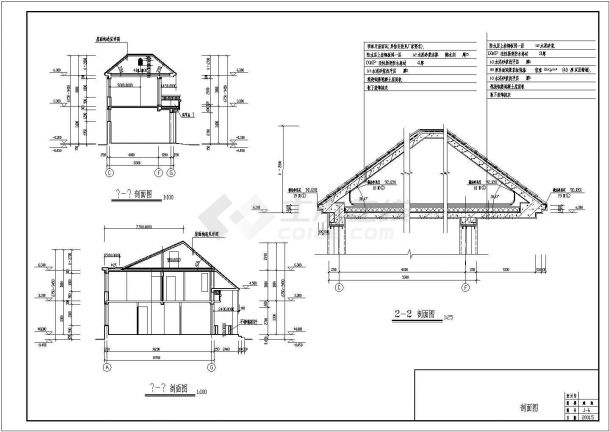 简洁坡屋顶二层半新农村房屋建筑设计图-图二