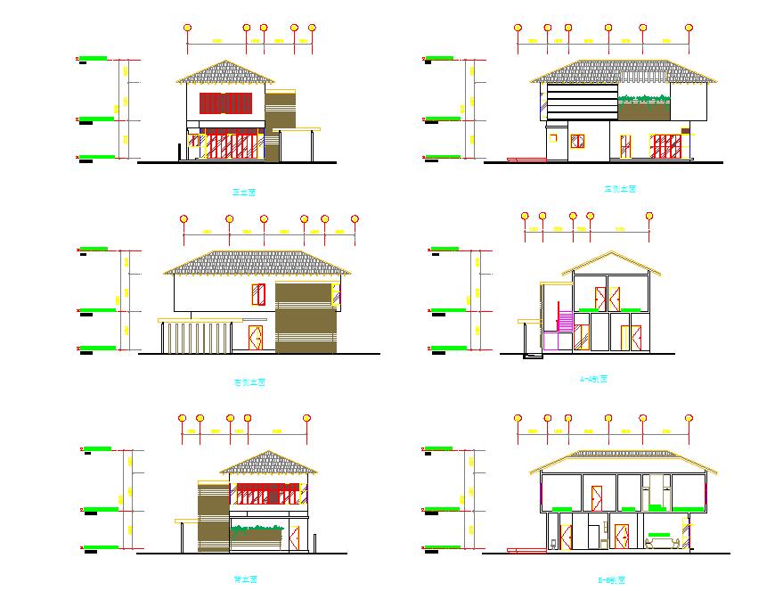 乡村风格二层质朴农村房屋建筑设计图
