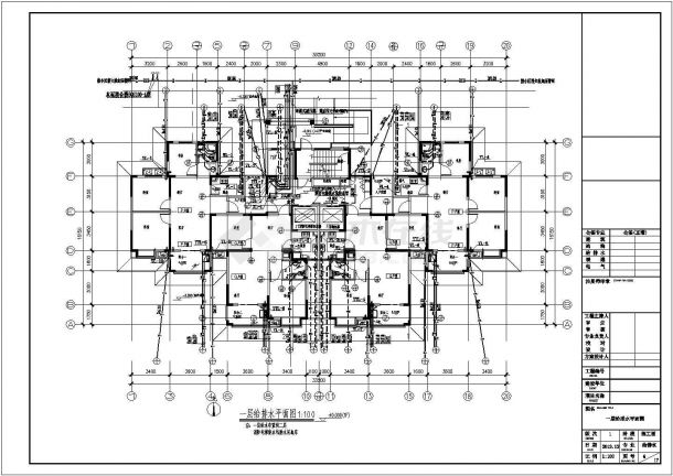 [安徽]十八层住宅建筑给排水施工图（含人防地下室）-图一