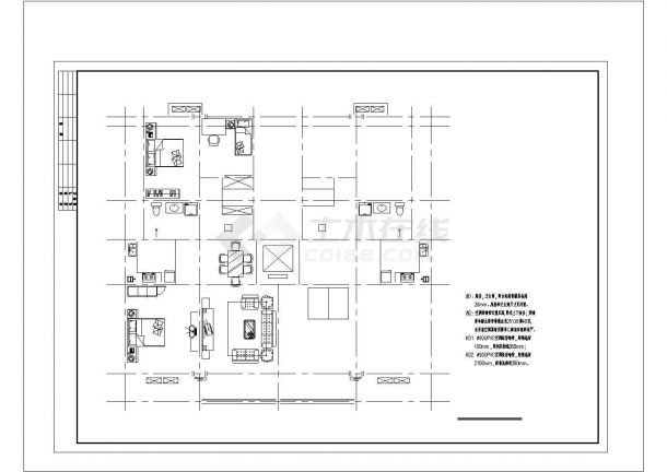 混合结构宜居经济适用房小区建筑施工图（8号楼）-图二