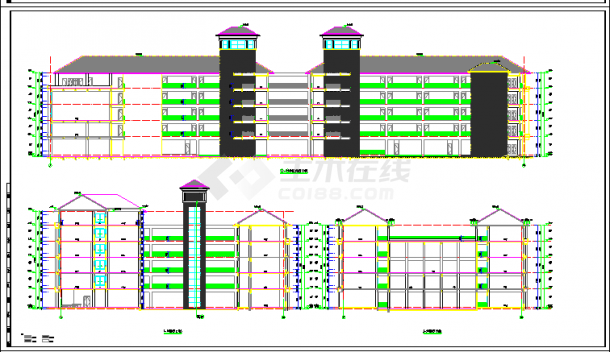 6层框架结构教学综合楼建筑施工图-图二