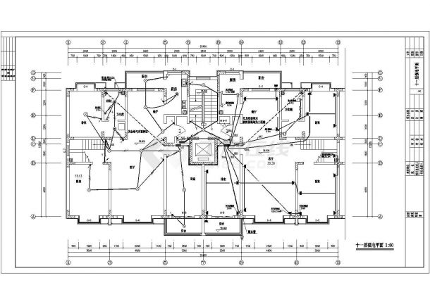 十二层高层住宅楼电气设计施工图-图二