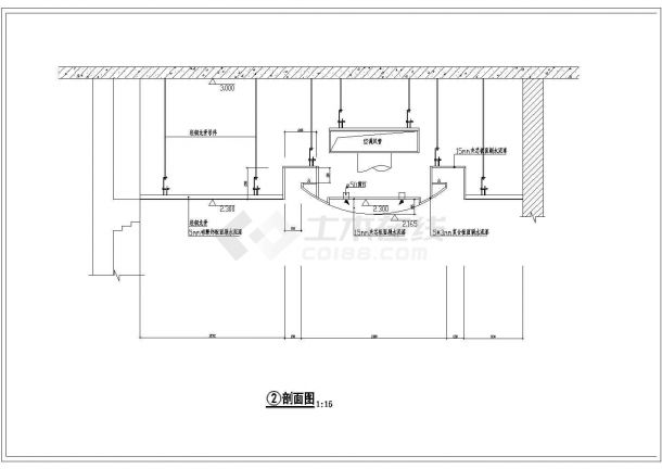 某城市工程电梯厅装修施工设计图纸-图二