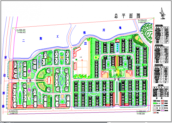 某地大型居住小区规划图（含图例）_图1