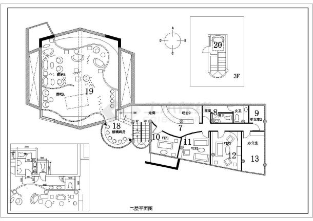 某地高档餐厅装修改造设计施工方案图-图一