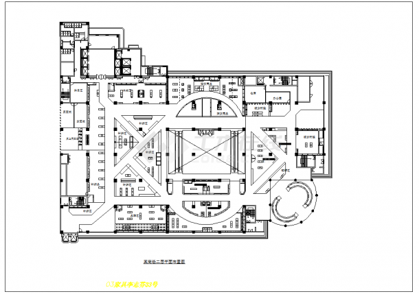 某大型现代商场二层平面布置规划方案图-图一