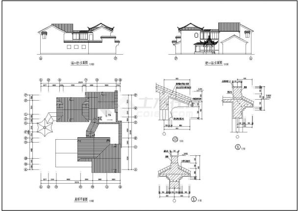 某400.97平方米二层砖混结构古建别墅建筑方案（三）-图二