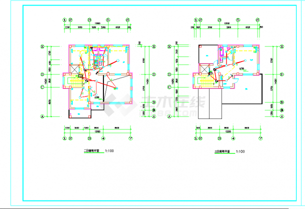 607㎡三层私人别墅电气设计施工图纸-图二