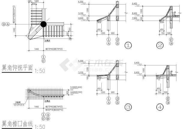 某一层砖木结构重檐古亭建筑方案图（高9.4米）-图二