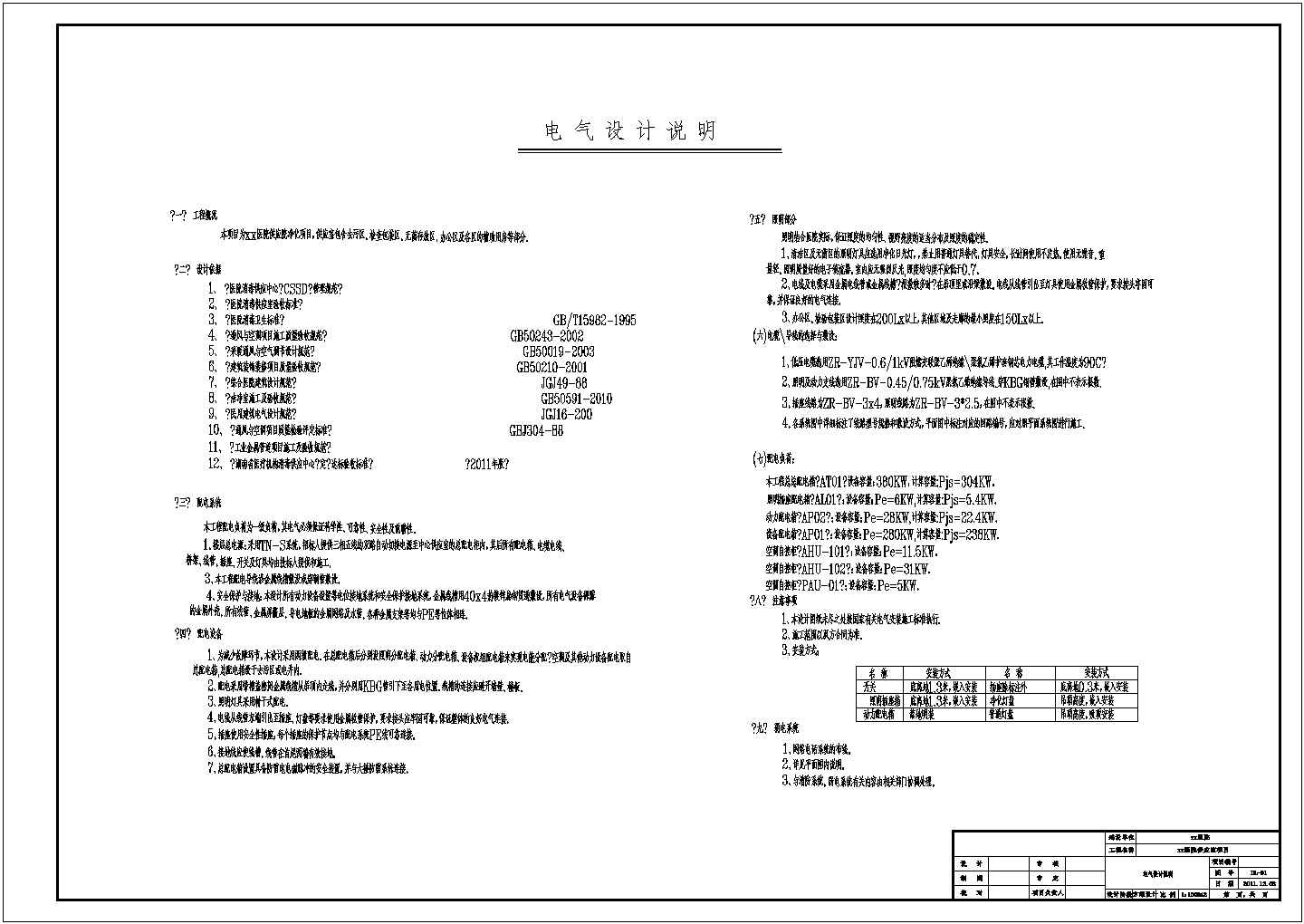 医院洁净区供应室电气设计施工图纸