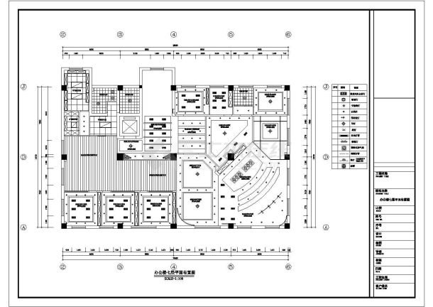 某办公楼七层装修设计平面布置施工图-图一