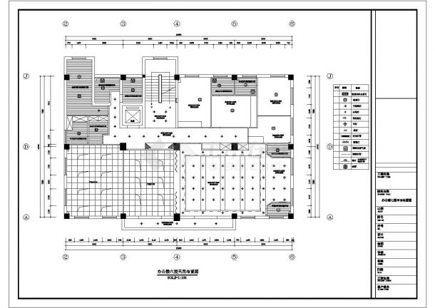 某办公楼七层装修设计平面布置施工图-图二
