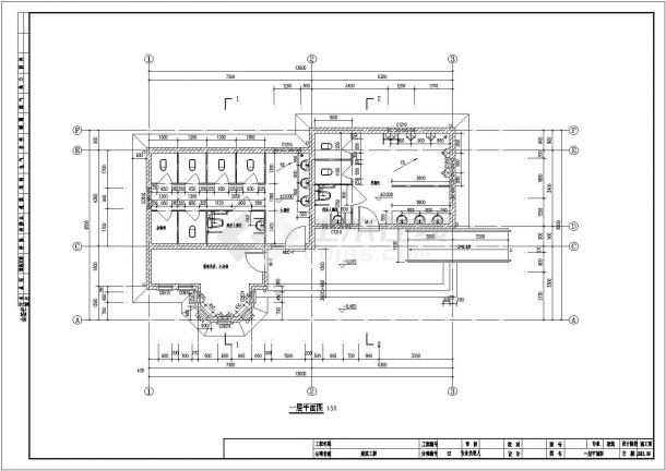[青岛]某78.58㎡小型现代公厕建筑施工图（高4.415米）-图二