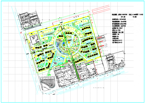 某大型住宅区规划设计图（含技术指标）-图一