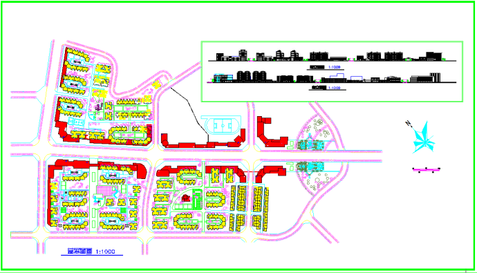 某大型现代居住小区详细规划图纸（全套）_图1