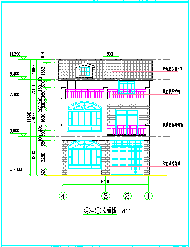 某三层独栋别墅设计施工图纸（共8张）_图1