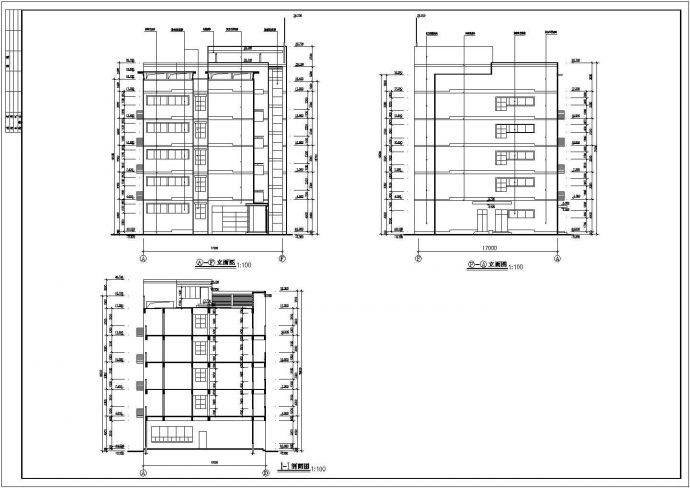 某地区五层办公楼建筑施工设计图纸_图1
