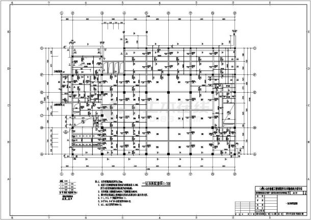 [施工图]济南某3层框架结构办公楼全套结构图-图二