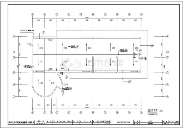 1535平方米三层办公楼建筑施工图，共10张-图二