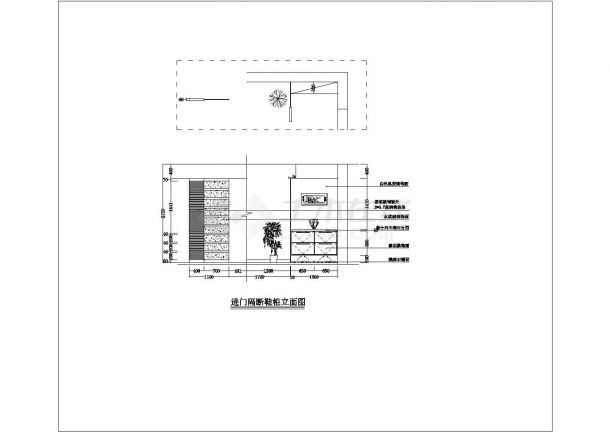 某地三居室大跃层室内装修设计施工平面图-图二