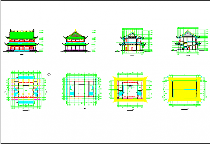某地区大型仿古建筑设计图纸（全套）_图1