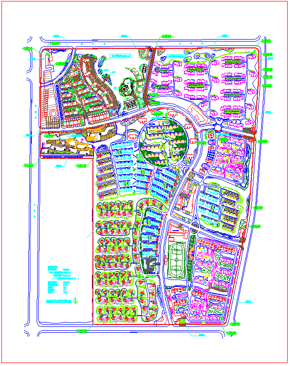 某地嘉业阳光住宅小区总平面图（含技术指标）-图一