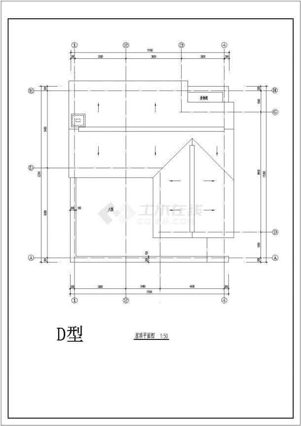 某新农村别墅设计施工图（共5张）-图二