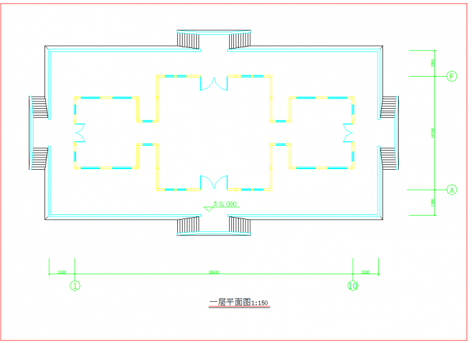 某地区汉代庄王阁建筑方案图（共4张）_图1