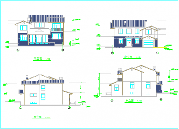 某小区二层别墅建筑施工图（共7张）_图1