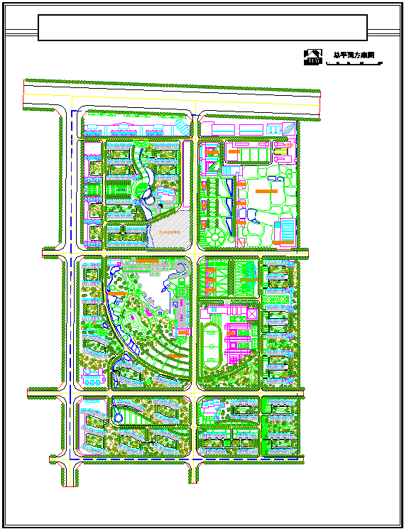 某地区现代大型小区总平面规划设计图_图1