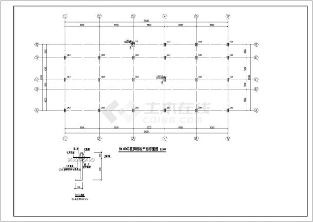 某地区售楼部钢结构CAD平面布置参考图-图二