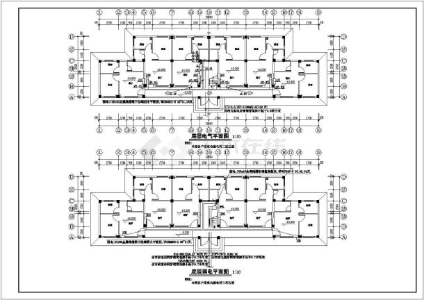 湖北某五层住宅楼电气设计图（三级负荷）-图一