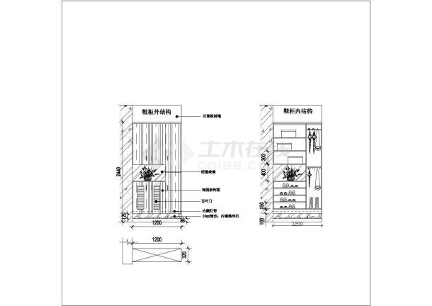 某地一整套室内家装方案设计施工图-图一