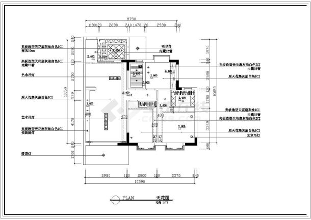 某地住宅室内家装平面设计施工图纸-图一