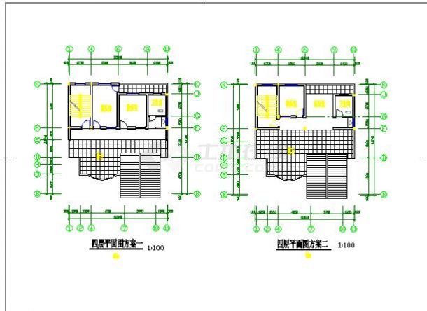 某地小型三层别墅建筑设计图（共3张）-图二