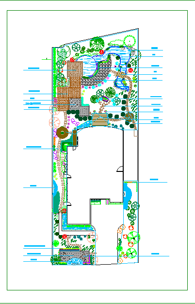 某经典式别墅庭院景观设计平面图纸_图1