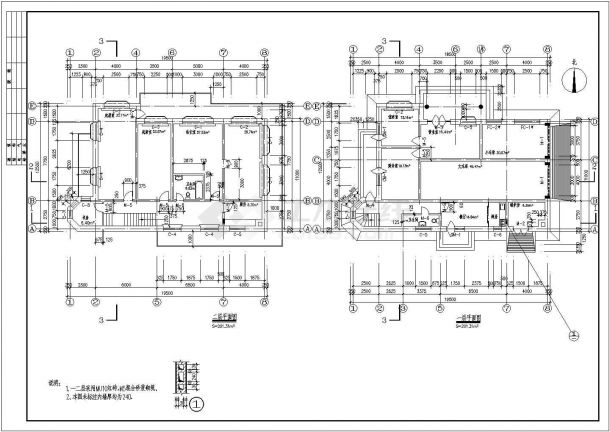 二层别墅全套建筑施工图纸（共3张）-图二