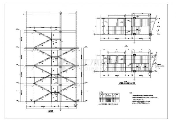 某城市建筑工程混凝土结构双剪楼梯结构布置参考详图-图一