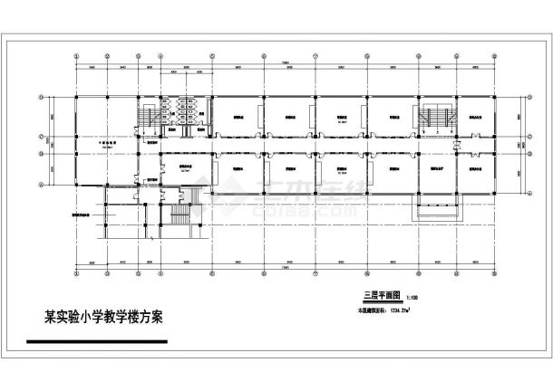 某小学教学楼方案设计图（共6张）-图一