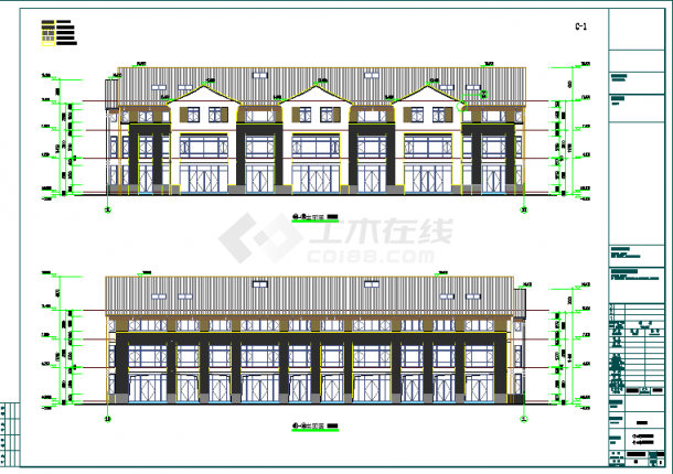 多个新中式住宅楼建筑设计CAD平面布置图-图一