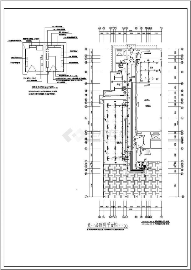 某9896㎡医院地上八层综合建筑电气施工图（地下一层）-图一