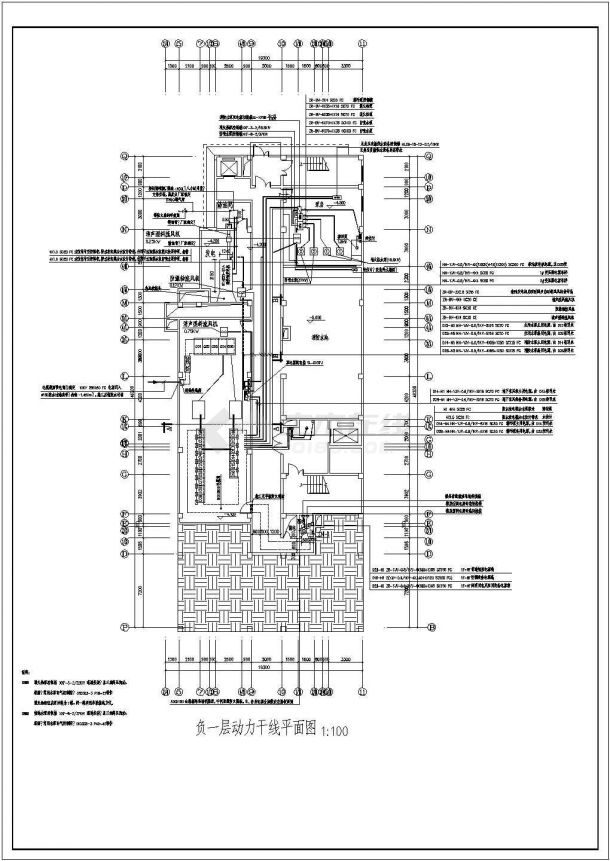 某9896㎡医院地上八层综合建筑电气施工图（地下一层）-图二